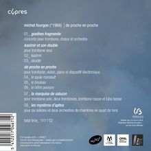 Texte: "michél fourgon (°1968) | de proche en proche", "total time_ 1h11'02". Hintergrund in Grautönen mit Wolken. Logos unten rechts.