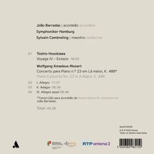 João Barradas | Akkordeon; Symphoniker Hamburg; Sylvain Cambreling | Dirigent; Werke von Hosokawa und Mozart; Gesamt: 45:28.