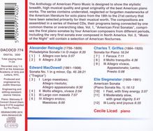 Anthology of American Piano Music Vol.1 - American First Sonatas, CD