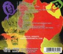 Cover mit Trackliste: 19 Titel, darunter "EMBALMER" und "FUNERAL HOME". Website: www.murdermetal.com. Bunte, verzerrte Gesichter.