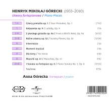 Henryk Mikolaj Gorecki (1933-2010): Klavierwerke, CD