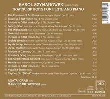 Karol Szymanowski (1882-1937): Transkriptionen für Flöte &amp; Klavier, CD
