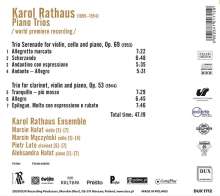 Karol Rathaus (1895-1954): Trio Serenade (Klaviertrio) op. 39, CD