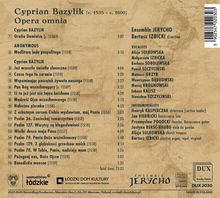 Cyprian Bazylik (1535-1600): Opera omnia, CD