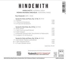 Paul Hindemith (1895-1963): Sonaten für Viola &amp; Klavier, CD