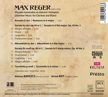 "MAX REGER (1873–1916): Kammermusik für Klarinette und Klavier mit Titeln und Zeiten aufgelistet. Logos von Chopin und KULTURA."