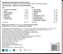 Modern Art Orchestra &amp; Kodály Choir: The Peacock: Tribute To Zoltán Kodály, 2 CDs