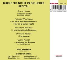 Gustav Mahler (1860-1911): Rückert-Lieder (mit Streichquartett), CD