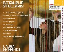 Text: "Botaurus Stellaris" mit neun Titelnummern. Links oben steht "Laura Hynninen". Rechts eine Frau unter goldener Fläche.