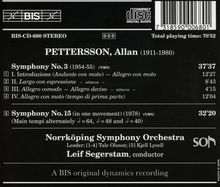 Allan Pettersson (1911-1980): Symphonien Nr.3 &amp; 15, CD