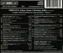 Jean Sibelius (1865-1957): Jugendwerke für Violine &amp; Klavier Vol.2, CD