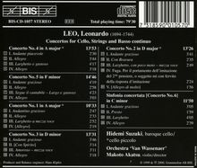 Leonardo Leo (1694-1744): Cellokonzerte Nr.1-5 (in D,d,f,A,A), CD