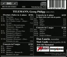 Georg Philipp Telemann (1681-1767): Blockflötenkonzerte C-Dur,F-Dur,a-moll, CD