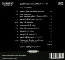 Carl Philipp Emanuel Bach (1714-1788): Cembalowerke "The Earliest Works", CD