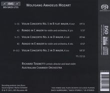 Wolfgang Amadeus Mozart (1756-1791): Violinkonzerte Nr.1,2,4, Super Audio CD