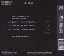 Johann Sebastian Bach (1685-1750): Cellosuiten BWV 1007,1010,1011 (arr.für Viola), Super Audio CD
