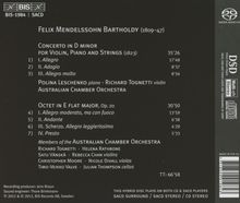 Felix Mendelssohn Bartholdy (1809-1847): Konzert d-moll für Violine,Klavier,Orchester, Super Audio CD