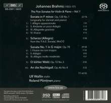 Johannes Brahms (1833-1897): Die 5 Sonaten für Violine &amp; Klavier Vol.1, Super Audio CD