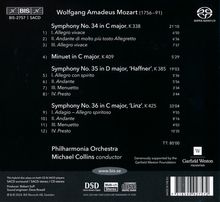 Wolfgang Amadeus Mozart (1756-1791): Symphonien Nr.34-36, Super Audio CD