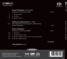 BIS-2790, SACD. Werke von Franz Schubert und Helmut Lachenmann, gespielt von Can Çakmur, Klavier. TT: 65'46.