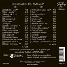 Rolf Martinsson (geb. 1956): Lukas-Passion, 2 CDs