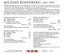 Hilding Rosenberg (1892-1985): Streichquartette Nr.1,6, 12, CD