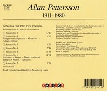 Allan Pettersson (1911-1980): Sonaten f.2 Violinen Nr.1-7, CD