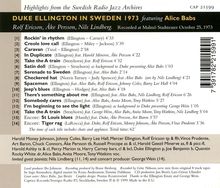 Duke Ellington (1899-1974): Duke Ellington In Sweden 1973, CD