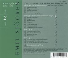 Emil Sjögren (1853-1918): Sämtliche Werke für Violine &amp; Klavier Vol.2, CD