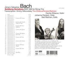 Johann Sebastian Bach (1685-1750): Goldberg-Variationen BWV 988 für Streichtrio, Super Audio CD