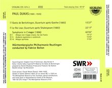 Paul Dukas (1865-1935): Symphonie C-Dur, CD