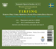 Titel: TIRFING von Wilhelm Stenhammar. Künstler: Martina Dike, Ulrika Mjörndal. Malmö Opera Orchestra. CD 1 und CD 2.