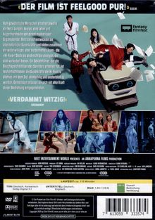 "Der Film ist Feelgood pur!", "Verdammt witzig!", Fantasy Filmfest Logo, fünf Personen in dynamischer Szene.