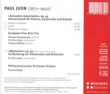 Paul Juon (1872-1940): Episodes concertants op.45 für Klaviertrio, CD