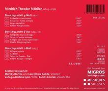 Friedrich Theodor Fröhlich (1803-1836): Streichquartette c-moll, E-Dur &amp; g-moll, CD