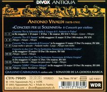 Antonio Vivaldi (1678-1741): Violinkonzerte RV 208,212,270,286,581,582, CD