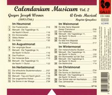 Gregor Joseph Werner (1695-1766): Musikalischer Kalender Vol.2, CD