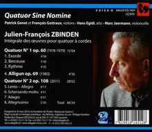 Julien-Francois Zbinden (1917-2021): Streichquartette Nr.1 &amp; 2, CD