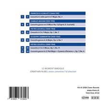 Liste mit Komponisten und Werken; darunter: "LE MOMENT BAROQUE, JONATHAN NUBEL violon concertino 1 et direction".