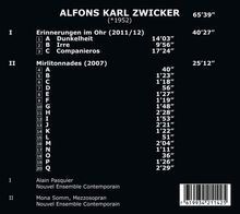 Alfons Karl Zwicker (geb. 1952): Erinnerungen im Ohr für Posaune &amp; Ensemble, CD