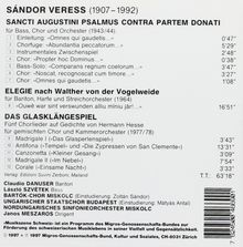 Sandor Veress (1907-1992): Das Glasklängespiel (Chorlieder n.Hesse), CD