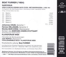 Beat Furrer (geb. 1954): Narcissus (Oper n.Ovids Metamorphosen), CD