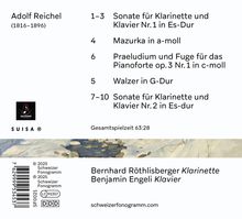 Adolf Reichel: Werke für Klarinette, Klavier. Bernhard Röthlisberger, Benjamin Engeli. Adcsound-Logo, SUISA.