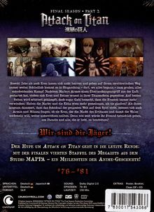 „Final Season - Part 2“ und „Wir sind die Jäger!“ stehen im Vordergrund. Verschiedene Anime-Szenenbilder darunter.