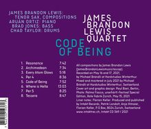 James Brandon Lewis (geb. 1983): Code Of Being, CD