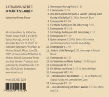 Katharina Weber: In Márta's Garden (Piano Solo), CD