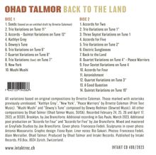 Ohad Talmor: Back To The Land: Ornette Coleman, 2 CDs