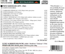 Fritz Kreisler (1875-1962): Werke für Violine &amp; Klavier, CD