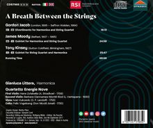 "A Breath Between the Strings". Werke von Gordon Jacob, James Moody, Tony Kinsey. Musiker: Gianluca Littera, Quartetto Energie Nove. Enthält Zeitangaben und Logos.