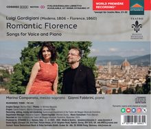 "Luigi Gordigiani: Romantic Florence. Songs for Voice and Piano. Marina Comparato, Gianni Fabbrini. Stadtansicht im Hintergrund."